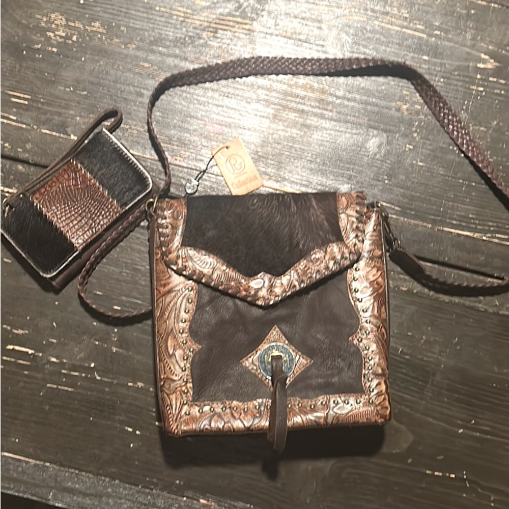 Cowhide Genuine leather purse w/ wallet